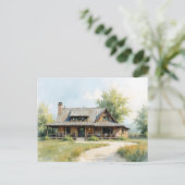 Change of Address Farmhouse Watercolor Style Briefkaart (Staand voorkant)