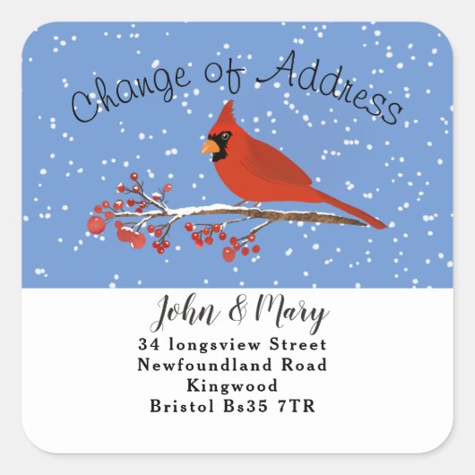 Change of Address sticker cardinal (Voorkant)