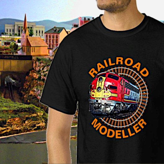 Change Text Railroad Modeller Red Yellow Diesel T-shirt