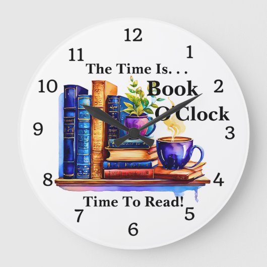 Change Text - Time Is Book O'clock Grote Klok (Voorkant)