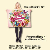 Change the Grandma Name Phrase, Best Grandma Ever! Fleece Deken