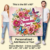 Change the Grandma Name Phrase, Best Grandma Ever! Fleece Deken