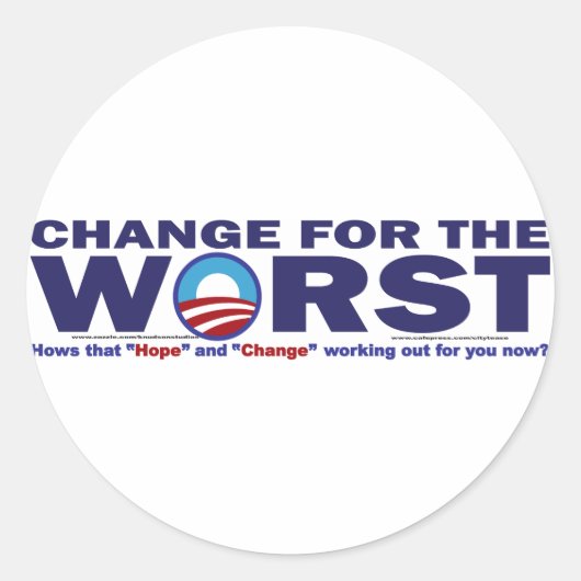 cHANGE-VOOR-DE-wORST Ronde Sticker (Voorkant)