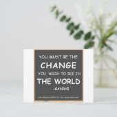 Change-World-Gandhi Briefkaart (Staand voorkant)