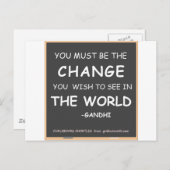 Change-World-Gandhi Briefkaart (Voorkant / Achterkant)