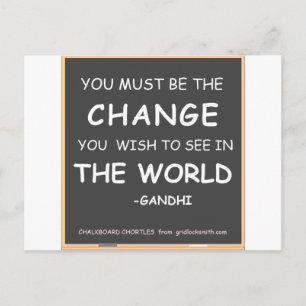 Change-World-Gandhi Briefkaart