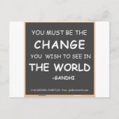 Change-World-Gandhi Briefkaart (Voorkant)