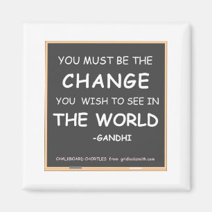 Change-World-Gandhi Magneet