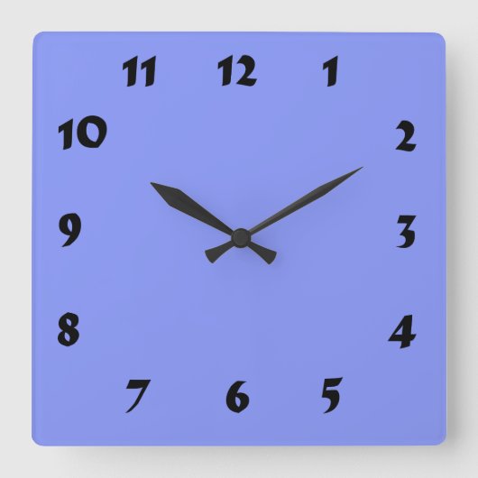 Changeable Numbered Baby Blue Clock Vierkante Klok (Voorkant)
