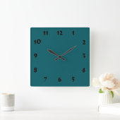 Changeable Numbered Dark Blauwgroen Clock Vierkante Klok (Huis)