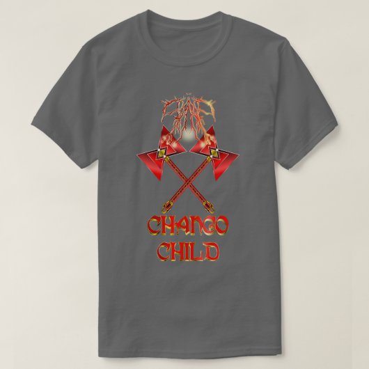 Chango Child Lightning Charged Twin Double Ax T-shirt (Design voorkant)