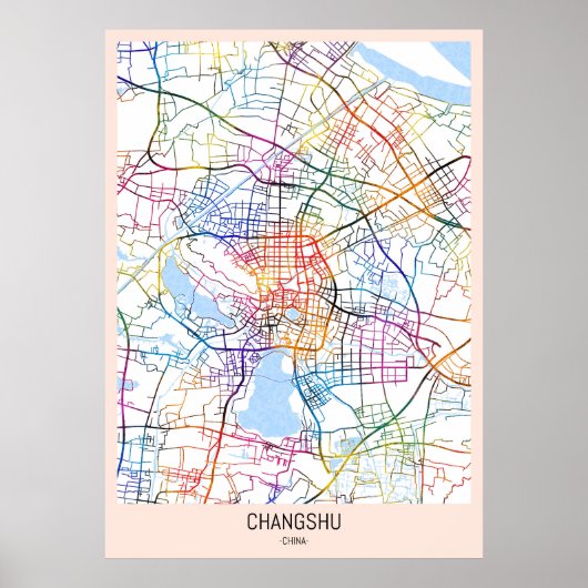 Changshu China City Map Poster (Voorkant)