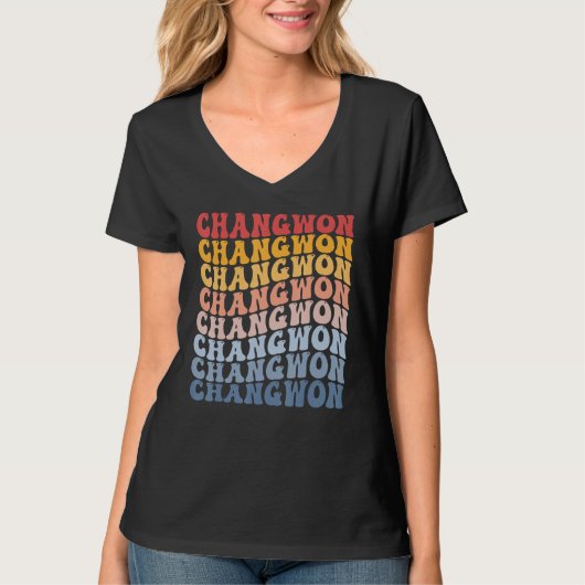 Changwon City Groovy Retro T-shirt (Voorkant)
