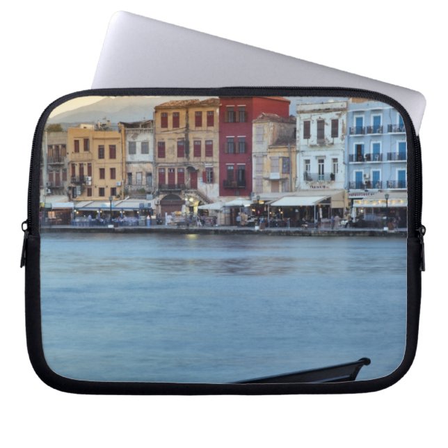Chania bij de schemering, Chania, Kreta, Griekenla Laptop Sleeve (Voorkant)