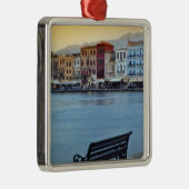 Chania bij de schemering, Chania, Kreta, Griekenla Metalen Ornament (Rechts)