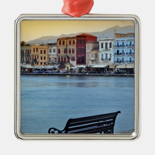 Chania bij de schemering, Chania, Kreta, Griekenla Metalen Ornament (Voorkant)