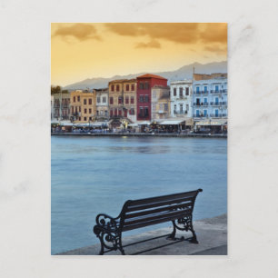 Chania bij schemering, Chania, Kreta, Griekenland Briefkaart