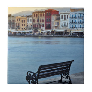 Chania bij schemering, Chania, Kreta, Griekenland Tegeltje