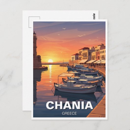 Chania Greece Travel Briefkaart (Voorkant / Achterkant)