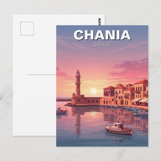 Chania Griekenland Reizen Briefkaart (Voorkant / Achterkant)