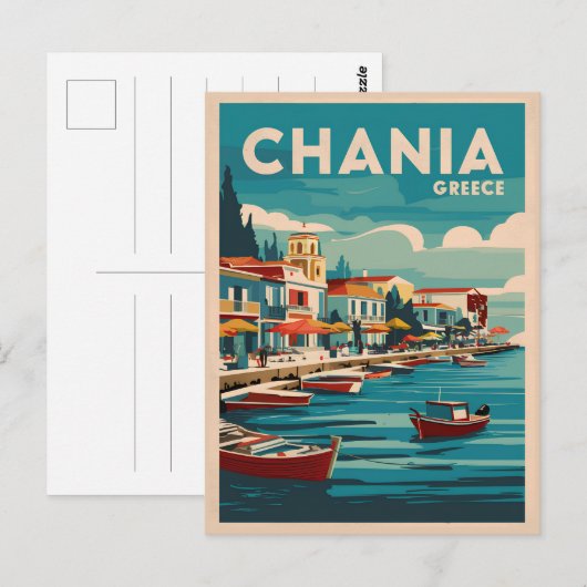 Chania Griekenland  stranden geschenken souvenirs Briefkaart (Voorkant / Achterkant)
