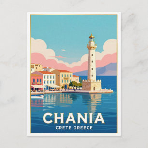Chania Griekenland Venetiaanse Haven Vuurtoren Rei Briefkaart