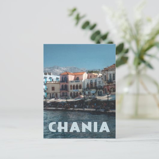 Chania Harbour, Kreta Griekenland Briefkaart (Staand voorkant)