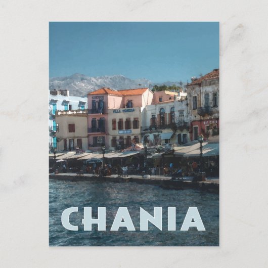 Chania Harbour, Kreta Griekenland Briefkaart (Voorkant)