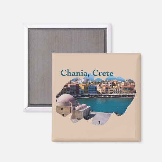 Chania, Kreta: Venetian Harbour Magneet (Voorkant / Achterkant)