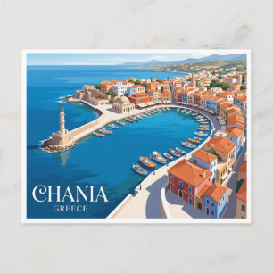 Chania Oude Haven Griekenland Briefkaart