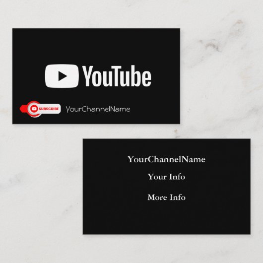 Channel Advertisement-Kaart Visitekaartje (Voorkant / Achterkant)