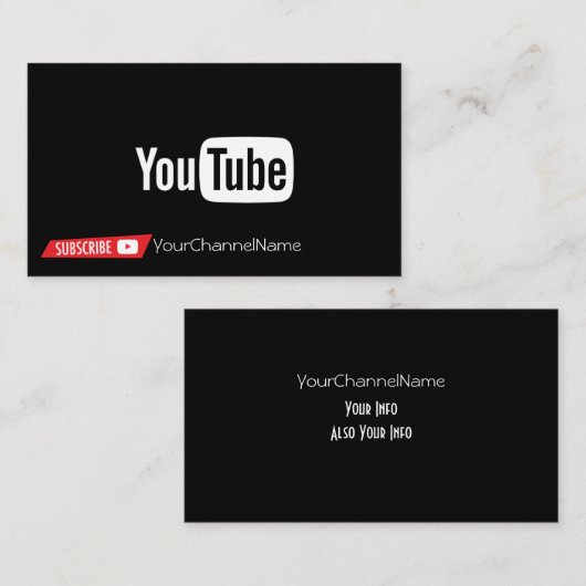 Channel Advertisement-Kaart Visitekaartje (Voorkant / Achterkant)