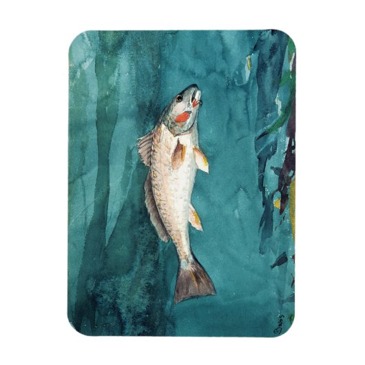 Channel Bass Fish American Painting door Homer Magneet (Verticaal)