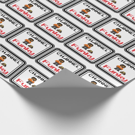 Channel Funky Pixel Art Cadeaupapier (Hoek)