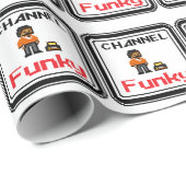 Channel Funky Pixel Art Cadeaupapier (Rol Hoek)