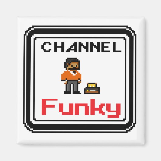 Channel Funky Pixel Art Magneet (Voorkant)