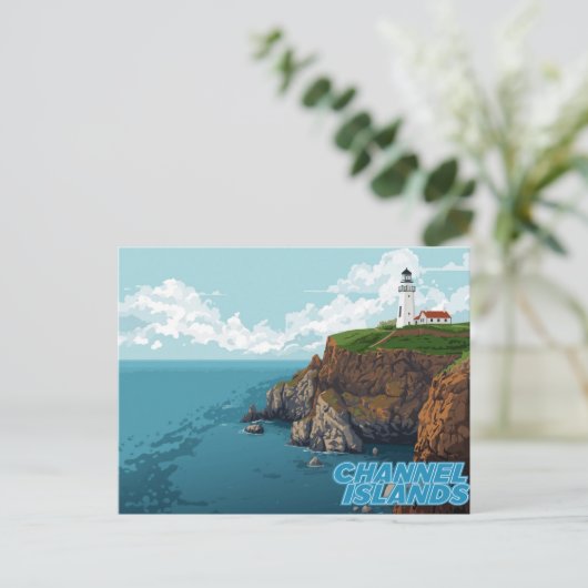 Channel Islands Lighthouse Coastal Art Briefkaart (Staand voorkant)