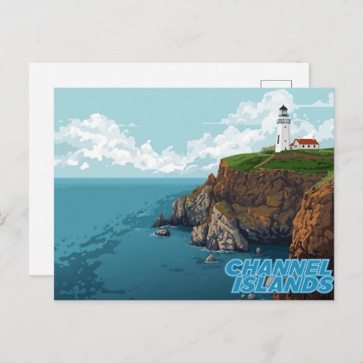 Channel Islands Lighthouse Coastal Art Briefkaart (Voorkant / Achterkant)