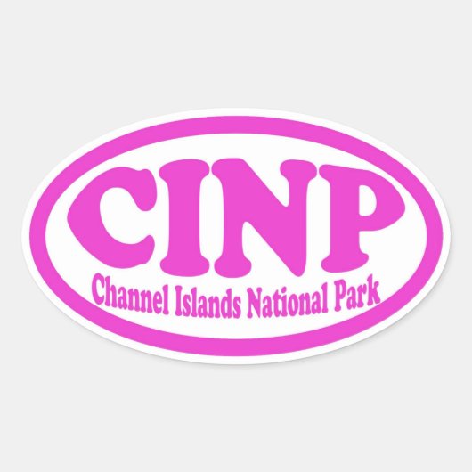 Channel Islands National Park roze ovale sticker (Voorkant)