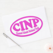 Channel Islands National Park roze ovale sticker (Envelop)