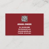 CHANNEL NAAM U KANTER LOGO QR CODE MAROON GOLD VISITEKAARTJE (Achterkant)