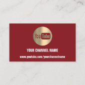 CHANNEL NAAM U KANTER LOGO QR CODE MAROON GOLD VISITEKAARTJE (Voorkant)