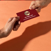 CHANNEL NAAM U KANTER LOGO QR CODE MAROON GOLD VISITEKAARTJE