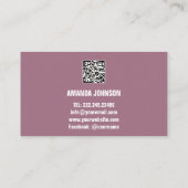 CHANNEL NAAM U KANTER LOGO QR CODE ROOS VIOLET VISITEKAARTJE (Achterkant)