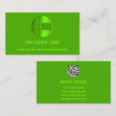 CHANNEL NAAM U KNOP LOGO QR CODE GROEN LEMON VISITEKAARTJE (Voorkant / Achterkant)