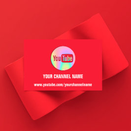 CHANNEL NAAM U KNOP LOGO QR CODE HOLOGRAPH RED VISITEKAARTJE