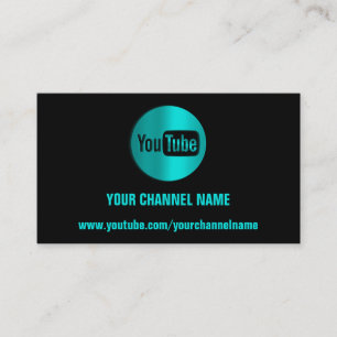 CHANNEL NAAM YOUTUBER LOGO QR CODE BLUE MINT VISITEKAARTJE