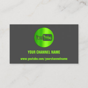 CHANNEL NAAM YOUTUBER LOGO QR CODE GRAY GREEN VISITEKAARTJE
