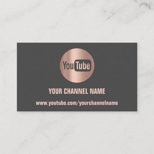 CHANNEL NAAM YOUTUBER LOGO QR CODE GRAY VISITEKAARTJE (Voorkant)