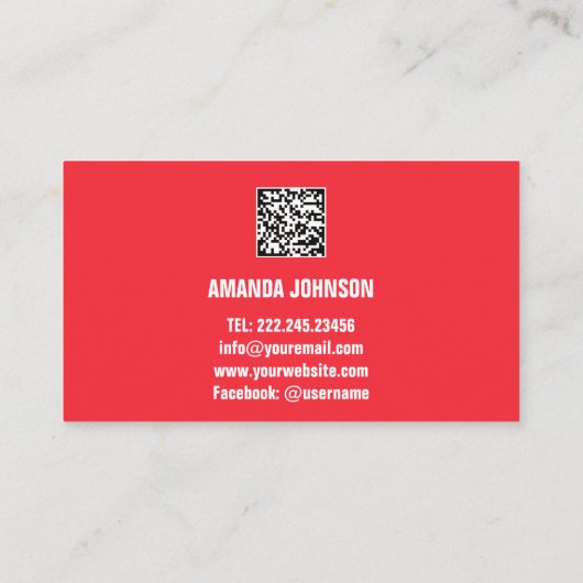 CHANNEL NAAM YOUTUBER LOGO QR CODE RED RODE VISITEKAARTJE (Achterkant)